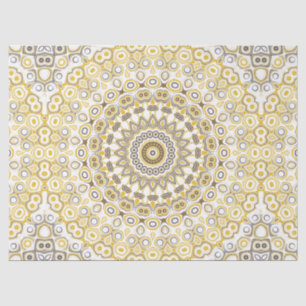 Papel De Seda Patrón de Mandala amarillo dorado