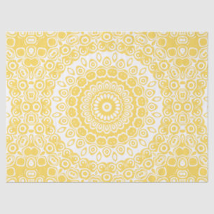 Papel De Seda Patrón de Mandala amarillo mostaza