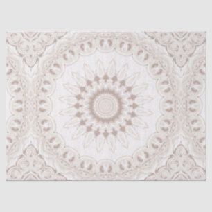 Papel De Seda Patrón de Mandala Beige y Crema