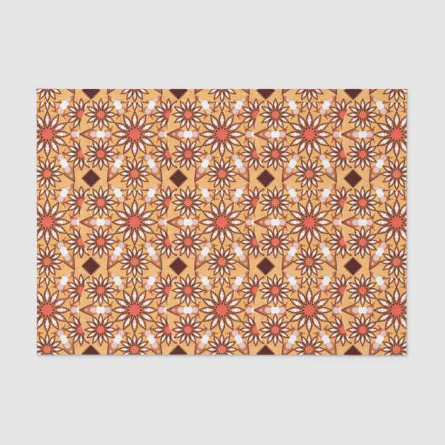 Papel De Seda Patrón de Mandala, bronceado de caramelo, marrón c (Anverso)