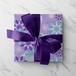 Papel De Seda Patrón De Mandala De Flor Azul Y Morado Colorido