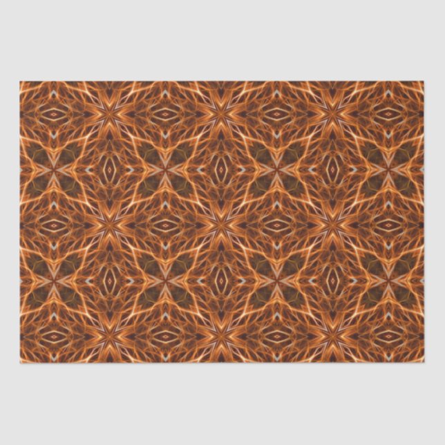 Papel De Seda Patrón de Mandala de Kaleidoscope Marrón (Anverso)