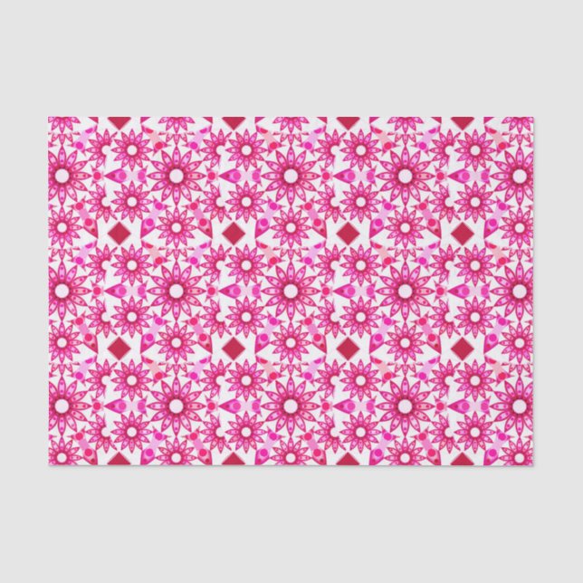 Papel De Seda Patrón de Mandala en tonos rosas, marrones (Anverso)