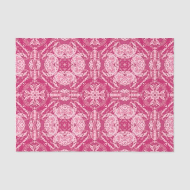 Papel De Seda Patrón de Mandala floral de resumen rosa suave (Anverso)