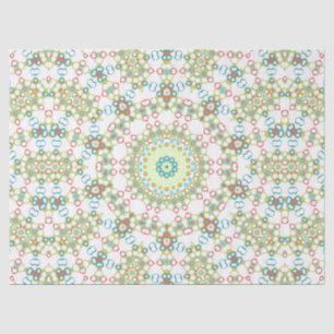 Papel De Seda Patrón de Mandala Geométrico Colorido