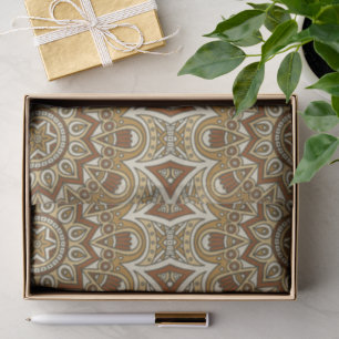 Papel De Seda Patrón de Mandala Marrón