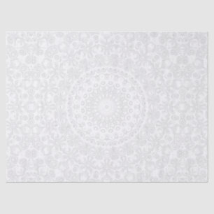 Papel De Seda Patrón de Mandala Minimalista Blanco sobre Blanco