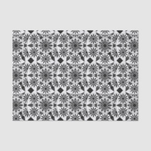 Papel De Seda Patrón de Mandala , negro, blanco y gris / gris