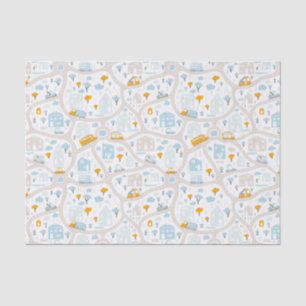 Papel De Seda Patrón de mapa del barrio de Cute Pastel