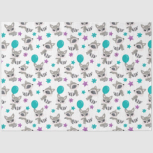 Papel De Seda Patrón de Mapache Adorable