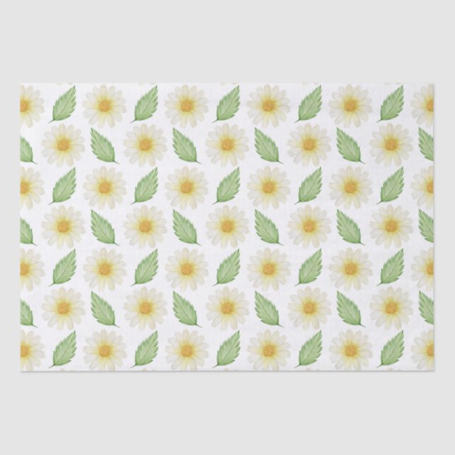 Papel De Seda Patrón de marea de verano amarillo y verde acuarel (Anverso)