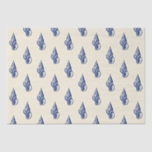 Papel De Seda Patrón de mareas de la vida marina azul beige