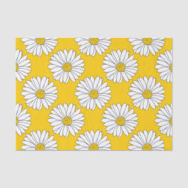 Papel De Seda Patrón de margarita blanca amarilla 2