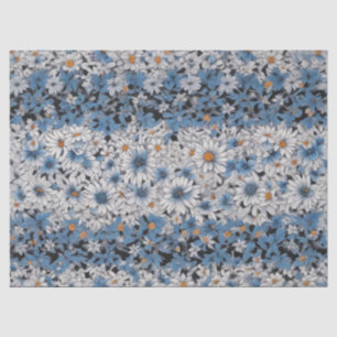 Papel De Seda Patrón de margaritas azules y blancas