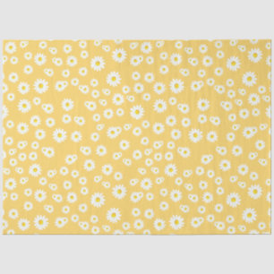Papel De Seda Patrón de margaritas boho de primavera amarillas