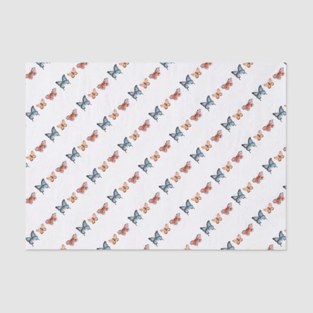 Papel De Seda Patrón de mariposa (Anverso)