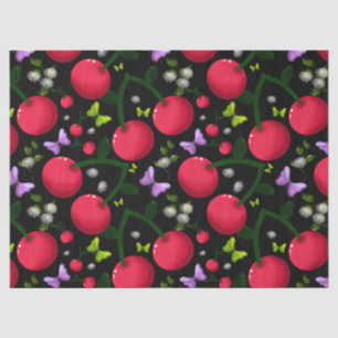 Papel De Seda Patrón de Mariposa Cereza Lindo, Fruta Kawaii Bril