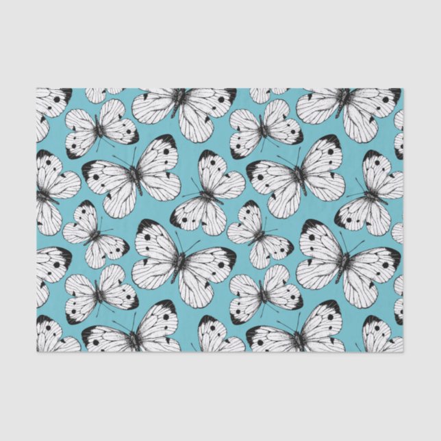 Papel De Seda Patrón de mariposa de col (Anverso)