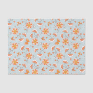 Papel De Seda Patrón de mariposa de flor de color blanco