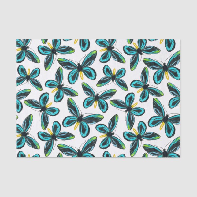 Papel De Seda Patrón de mariposa de la reina Alexandra (Anverso)