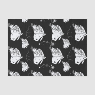Papel De Seda Patrón de mariposa de polilla negra