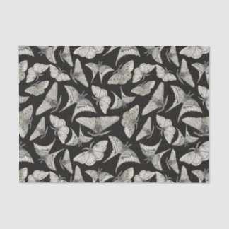 Papel De Seda Patrón de mariposa de polilla negra de Halloween