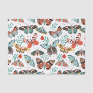 Papel De Seda Patrón de mariposa floral