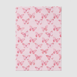 Papel De Seda Patrón de mariposa rosa acuarela