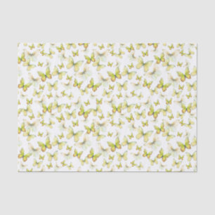 Papel De Seda Patrón de mariposas amarillas elegantes