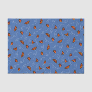 Papel De Seda patrón de mariposas Monarca aireado azul
