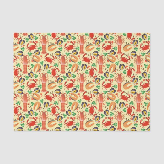 Papel De Seda Patrón de mariscos (Anverso)