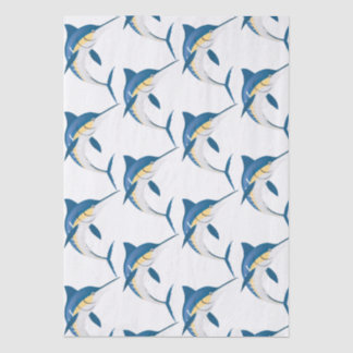 Papel De Seda Patrón de Marlín Azul