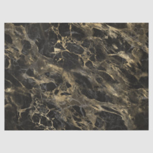 Papel De Seda Patrón de mármol negro y dorado moderno