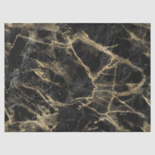 Papel De Seda Patrón de mármol negro y dorado moderno