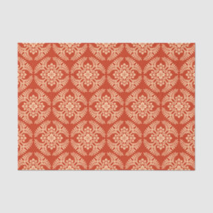 Papel De Seda Patrón de medallón japonés, Naranja mandarín
