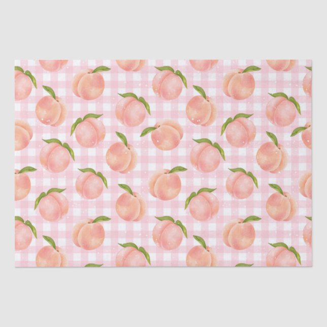 Papel De Seda Patrón de melocotón de verano dulce (Anverso)