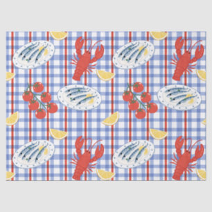 Papel De Seda Patrón de Mercado de Mariscos Mediterráneo (3)