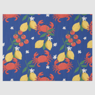 Papel De Seda Patrón de Mercado de Mariscos Mediterráneo (4)