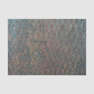 Papel De Seda Patrón de metal con forma de diamante oxidado azul
