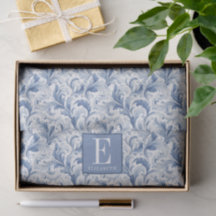Patrón de Monograma de Toile de País Francés Azul