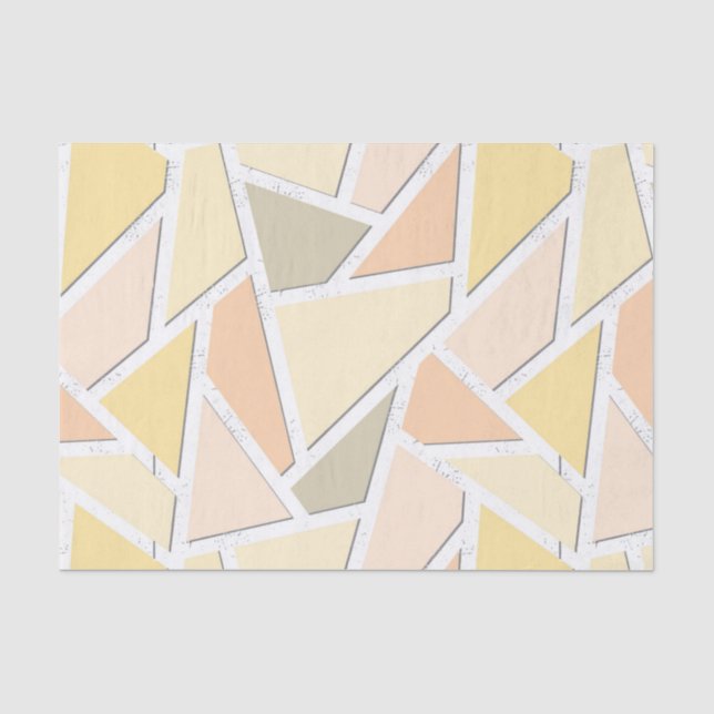 Papel De Seda Patrón de mosaico amarillo limón (Anverso)