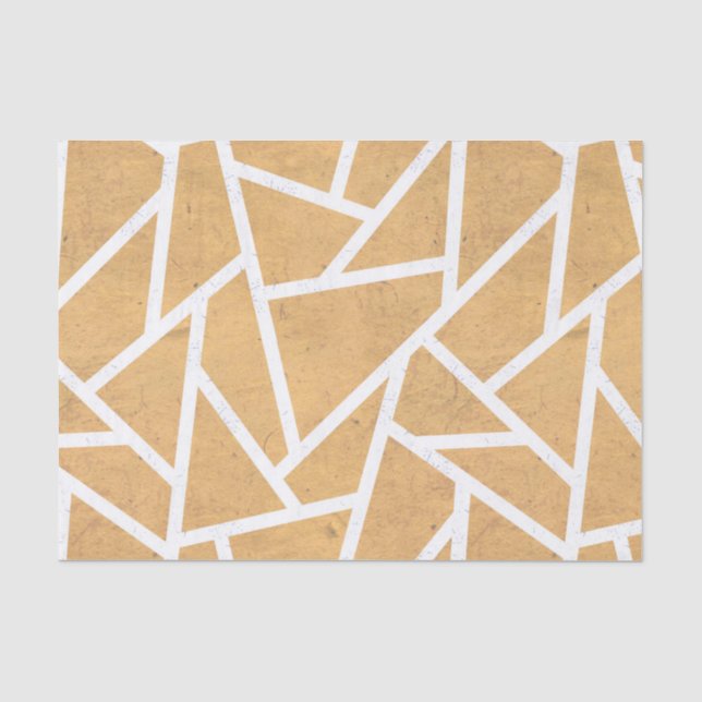 Papel De Seda Patrón de mosaico amarillo y blanco (Anverso)