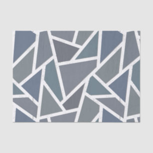 Papel De Seda Patrón de mosaico azul-gris