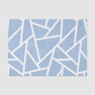Papel De Seda Patrón de mosaico azul pálido y blanco
