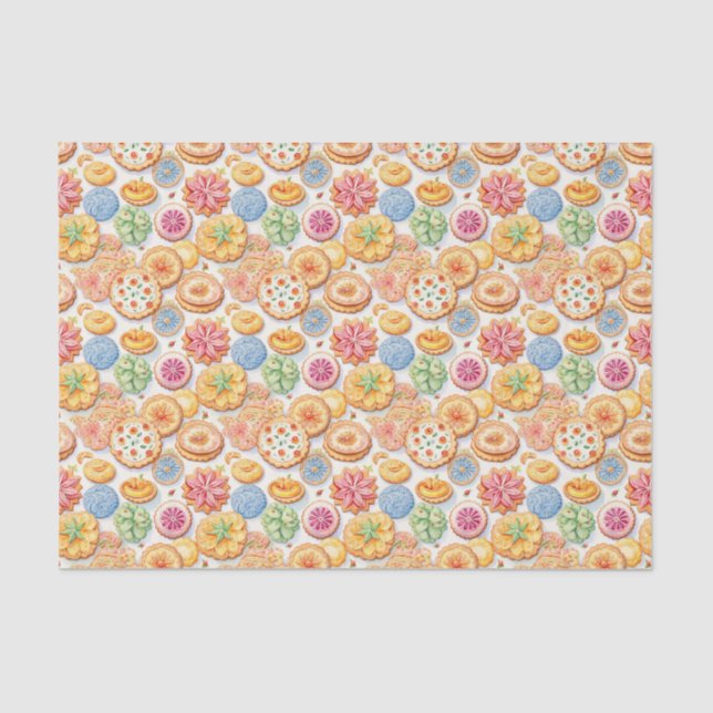 Papel De Seda Patrón de mosaico de fiesta de cookie (Anverso)