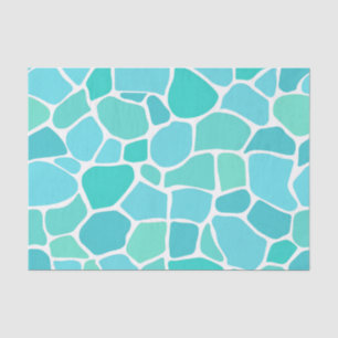 Papel De Seda Patrón de mosaico de vidrio de mar turquesa aqua