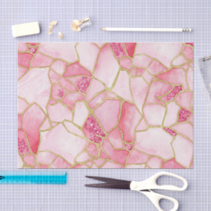 Papel De Seda Patrón de mosaico de vidrio marino con acuarela de