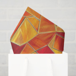 Papel De Seda Patrón de mosaico de vidrio tintado naranja y dora