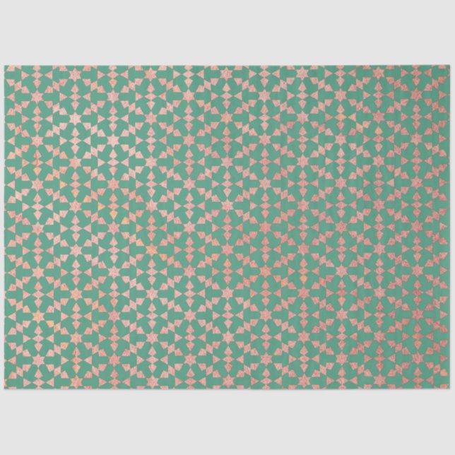 Papel De Seda Patrón de mosaico geométrico étnico marroquí (Anverso)