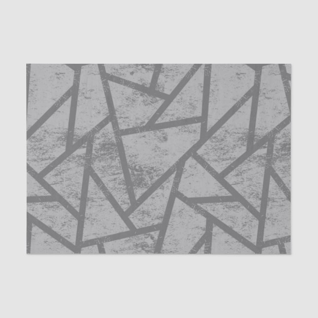 Papel De Seda Patrón de mosaico gris (Anverso)